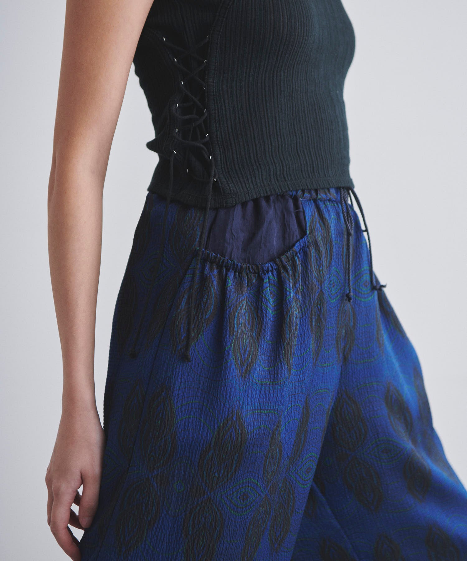 LACE UP RIB TANK｜muller of yoshiokubo(ミュラーオブ