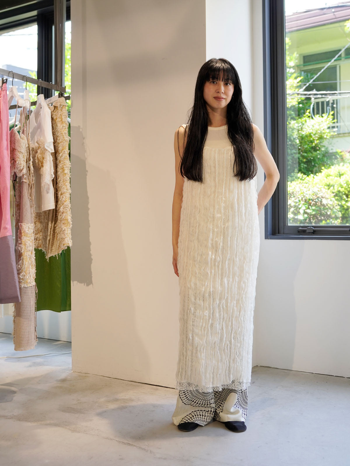 RUFFLE CHIFFON CAMI DRESS｜muller of yoshiokubo(ミュラーオブ