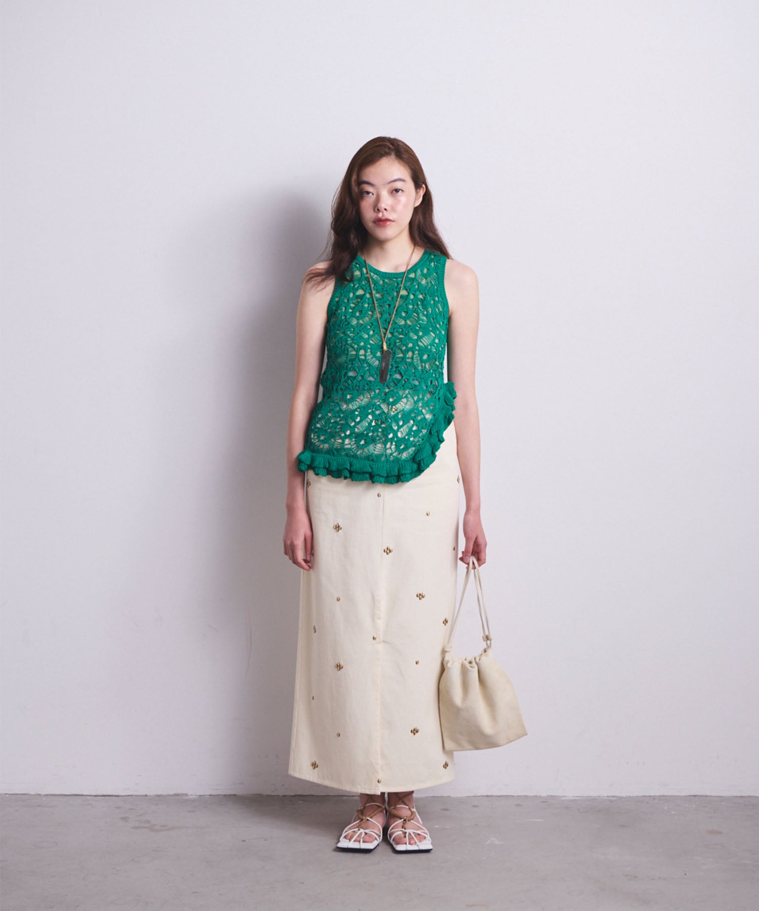 muller of yoshiokubo - mullar of yoshiokubo フリルレースニットベスト FRILLED LACE KNIT VEST｜muller of yoshiokubo(ミュラーオブ
