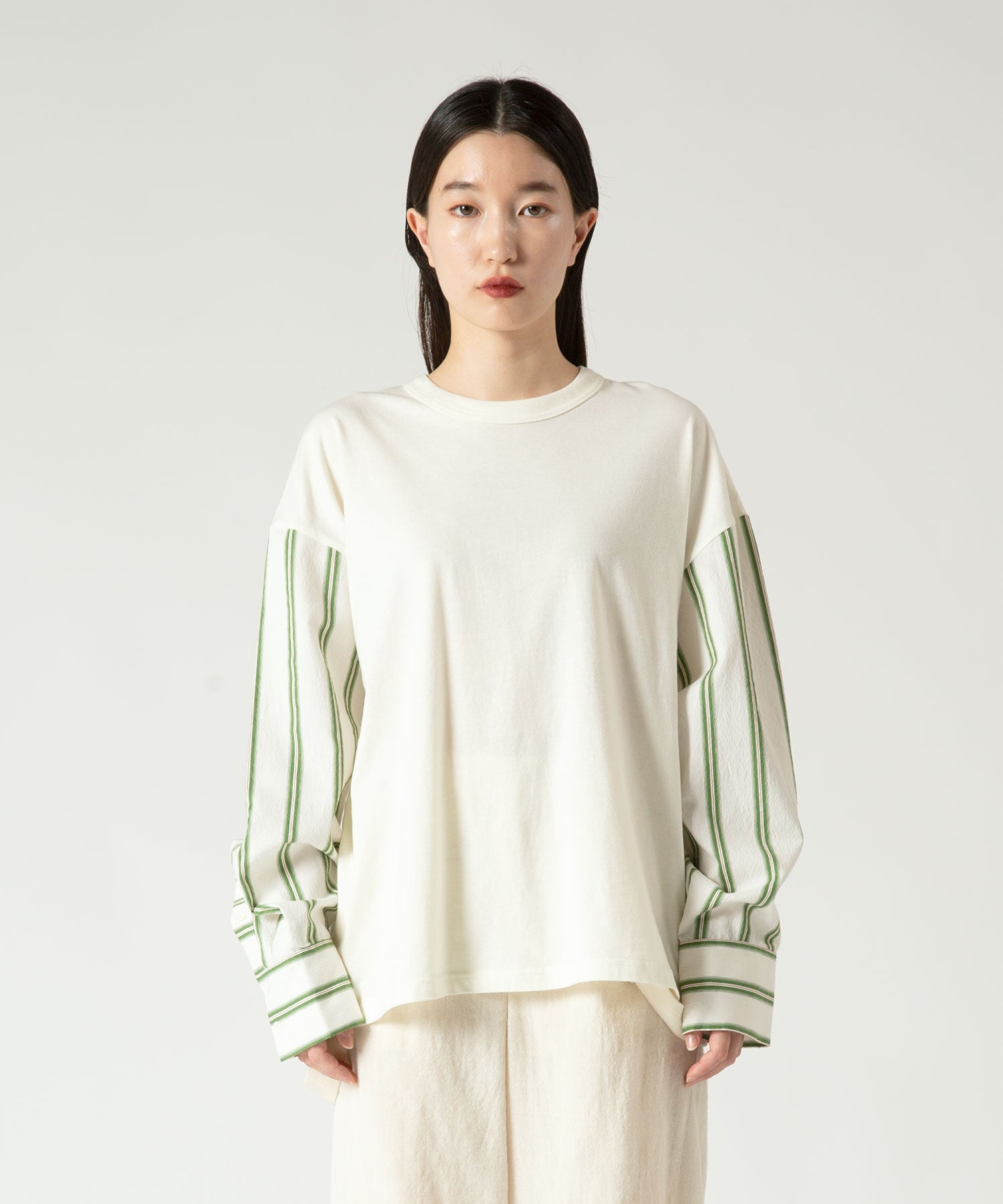 stripe sleeve top｜muller of yoshiokubo(ミュラーオブヨシオクボ