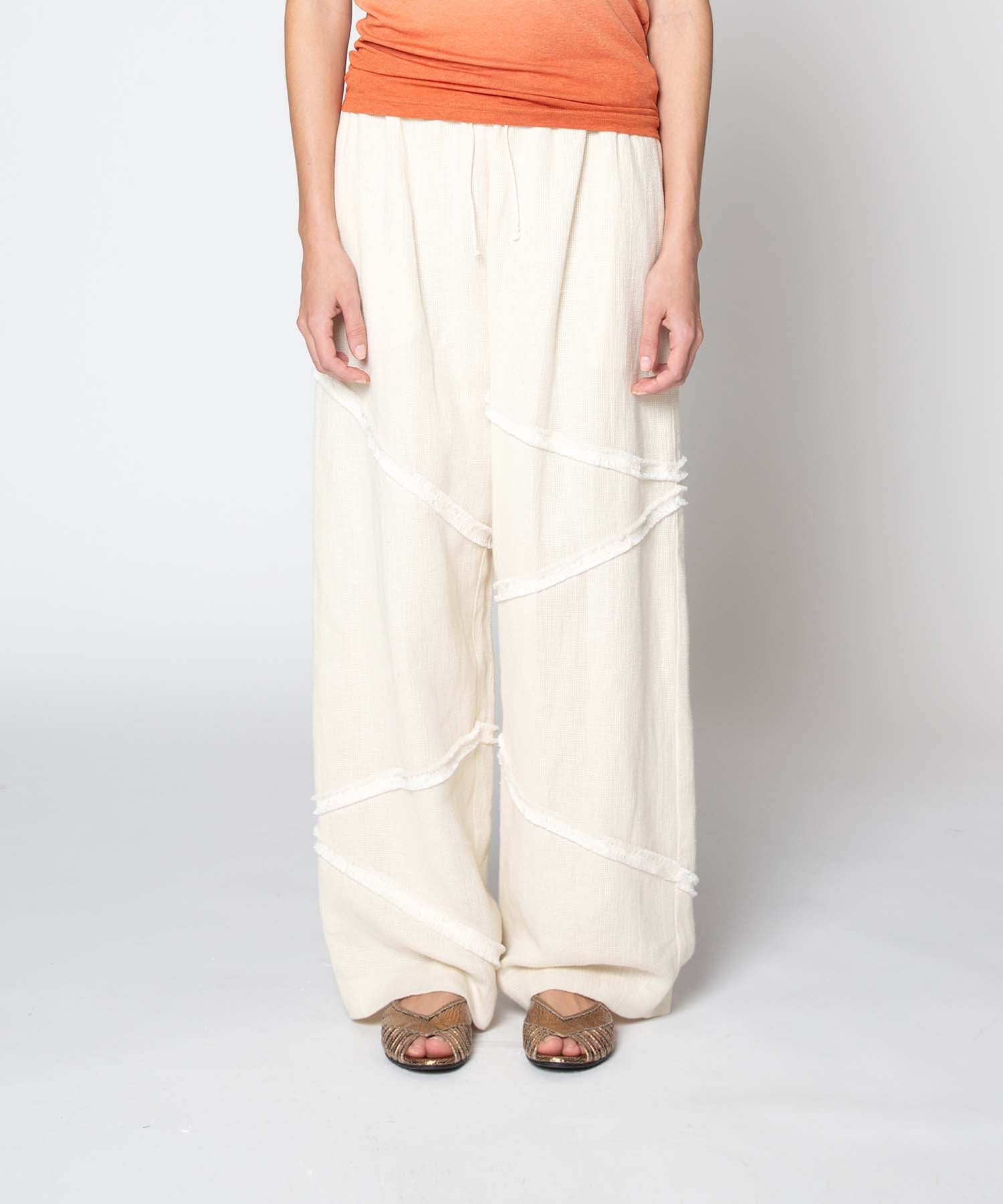 cotton voile fringe pants フリンジパンツcrinkle cotton voile fringe pants フリンジパンツcrinkle cotton voile