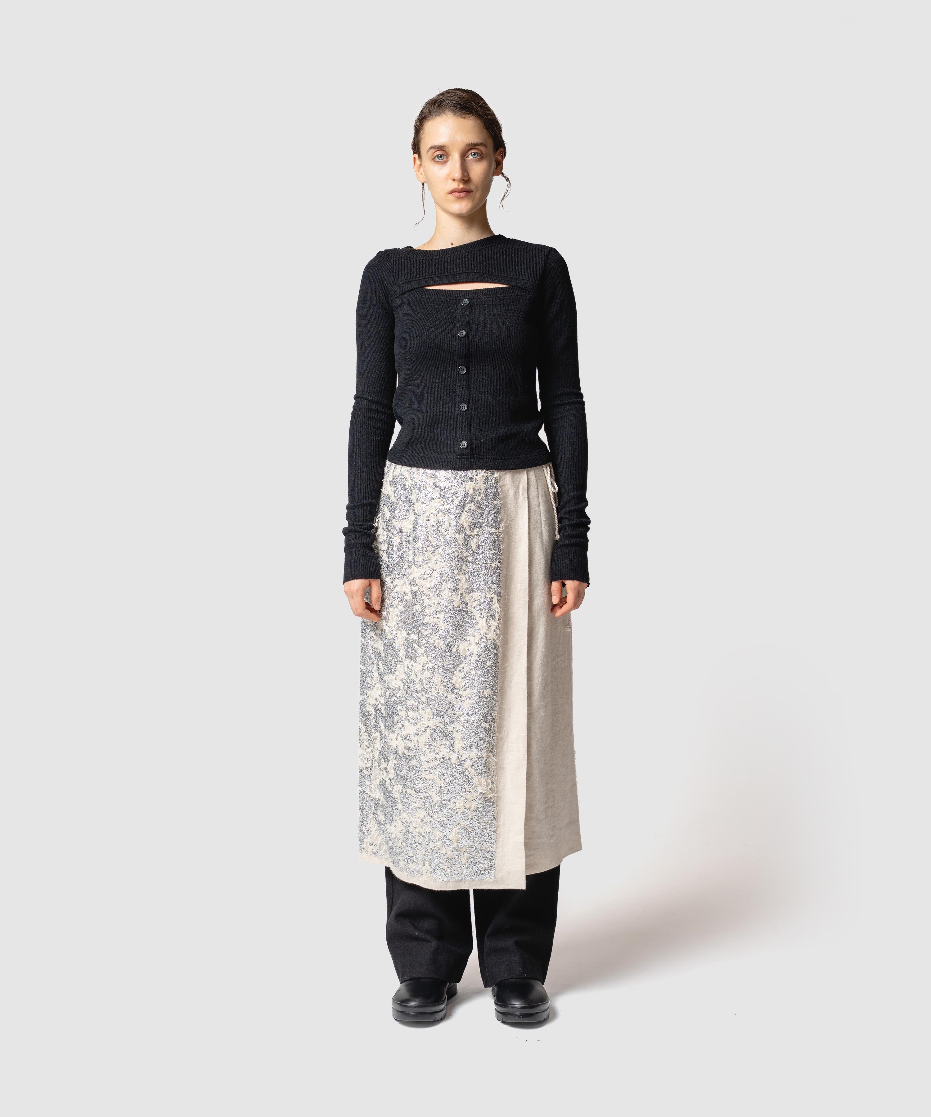 【ミルク：プロフ必読 さま】open yy グレーリブトップス M ミルク：プロフ必読 さま】open yy グレーリブトップス M