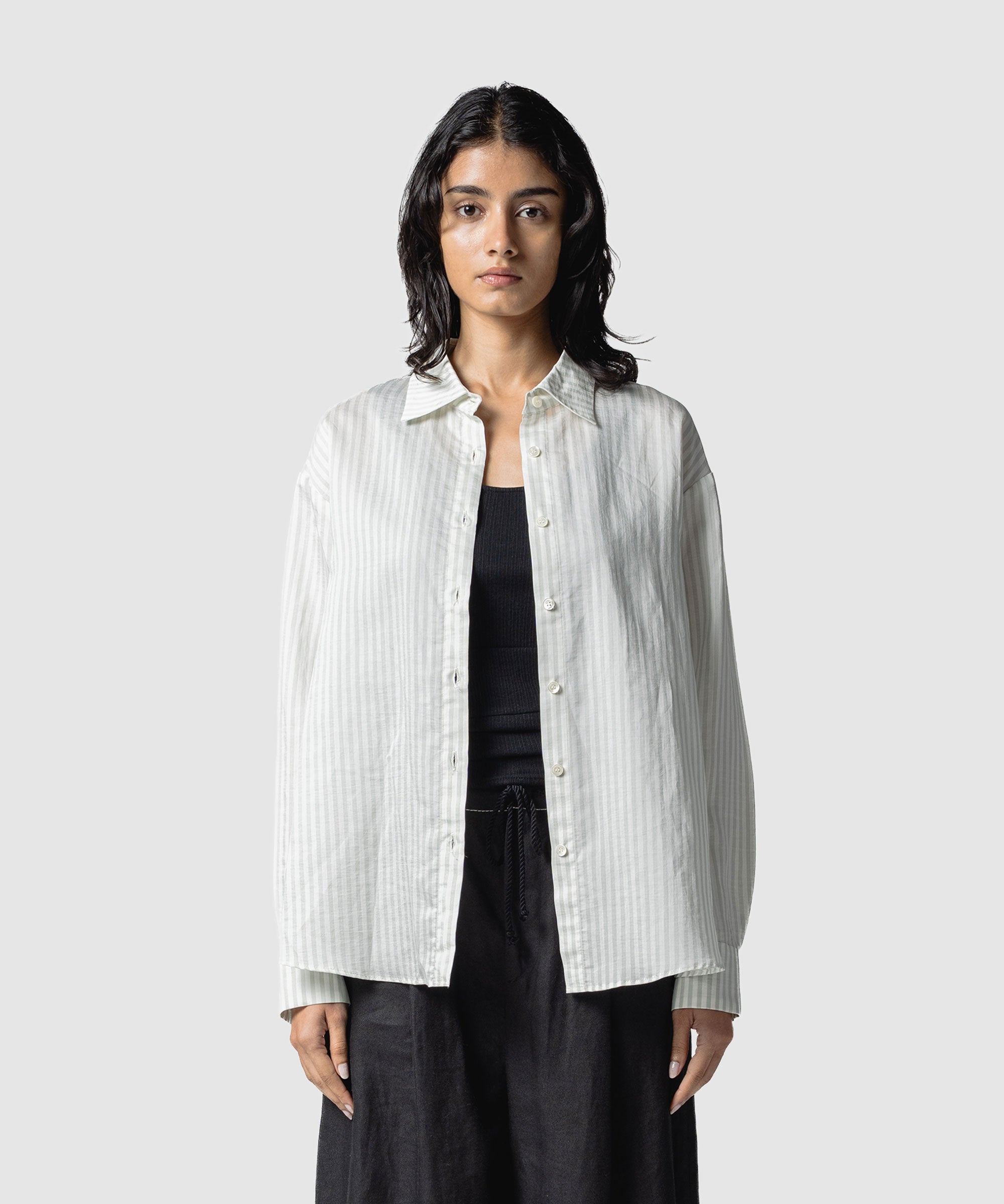 STRIPE BACK OPEN SHIRTS｜muller of yoshiokubo(ミュラーオブ