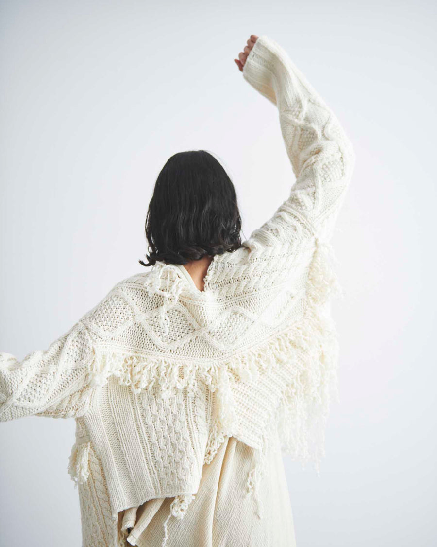 cable asymmetry knit top