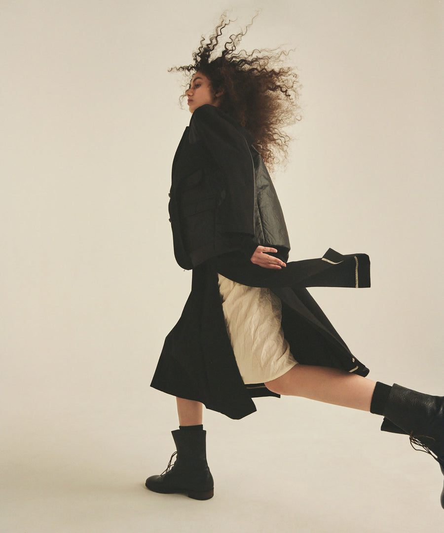 BUMPY WOOL LAYER SKIRT