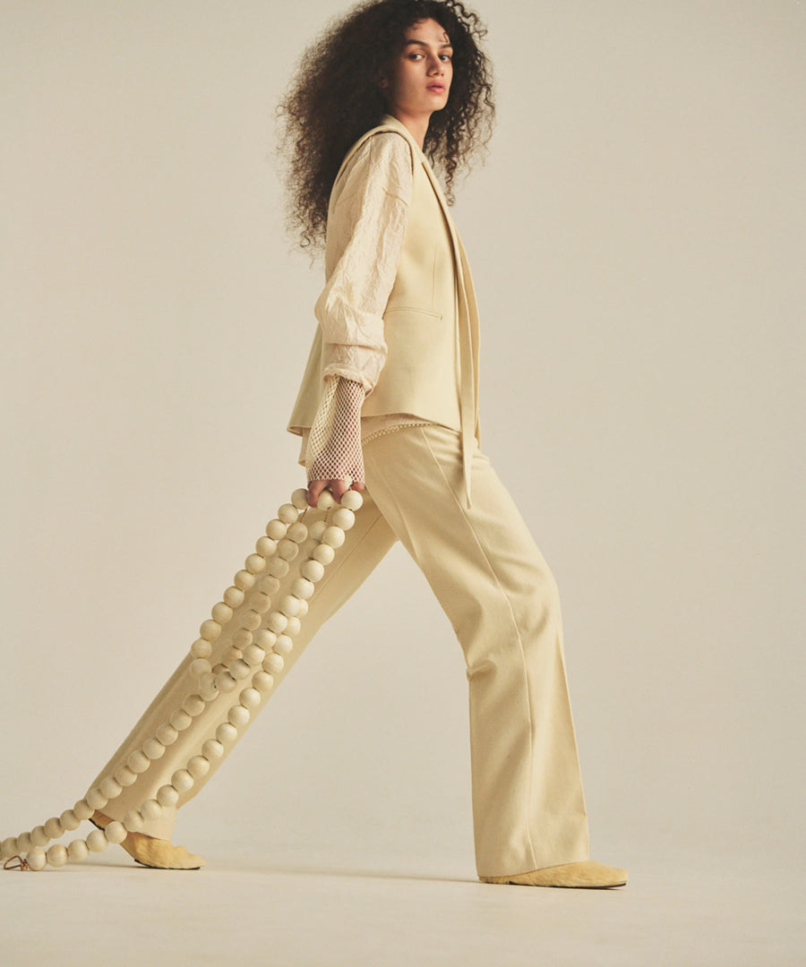 BUMPY WOOL PANTS