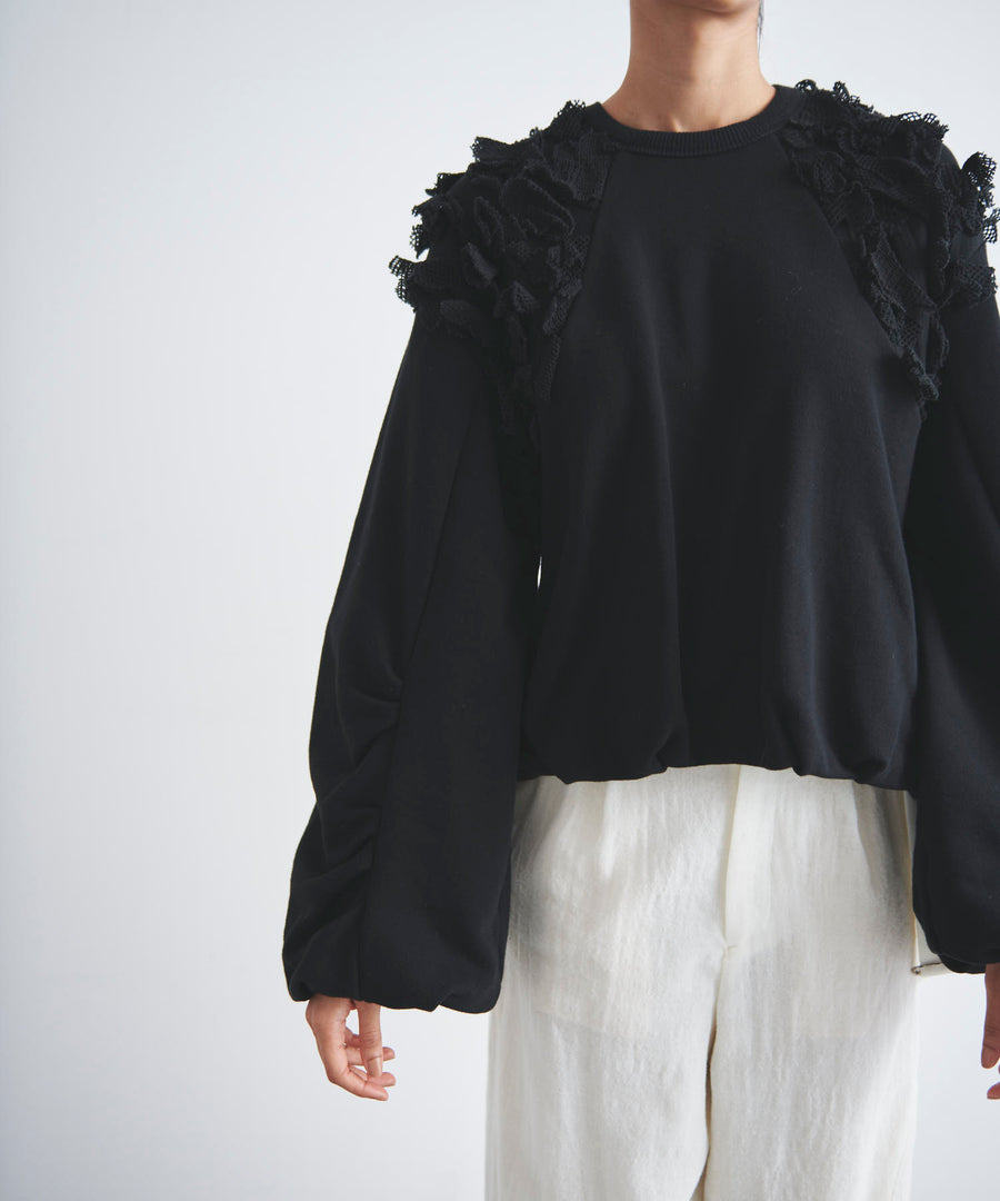 frilled tuck jersey