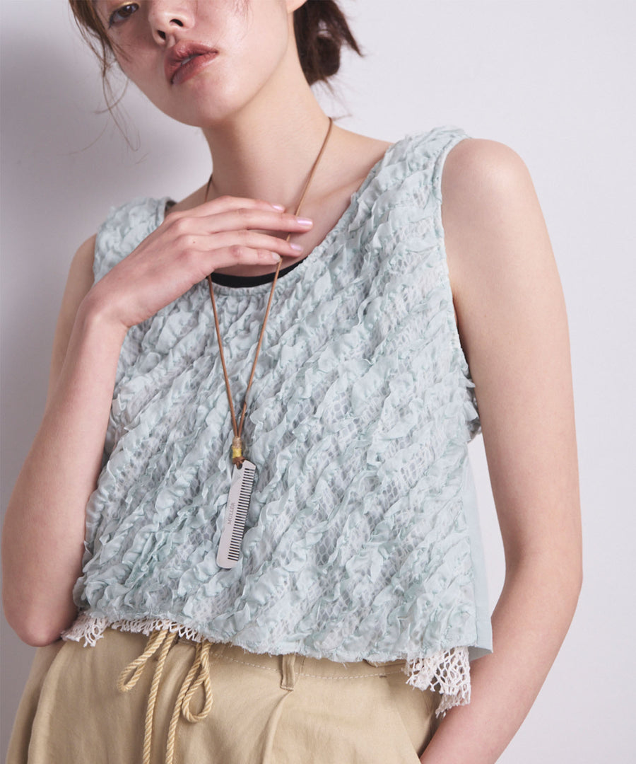 RUFFLE CHIFFON LAYER TOP｜muller of yoshiokubo(ミュラーオブ