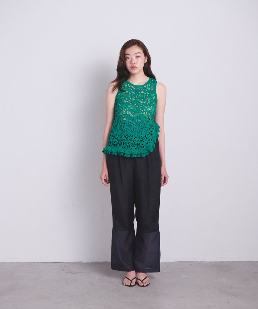 muller of yoshiokubo - mullar of yoshiokubo フリルレースニットベスト FRILLED LACE KNIT VEST｜muller of yoshiokubo(ミュラーオブ