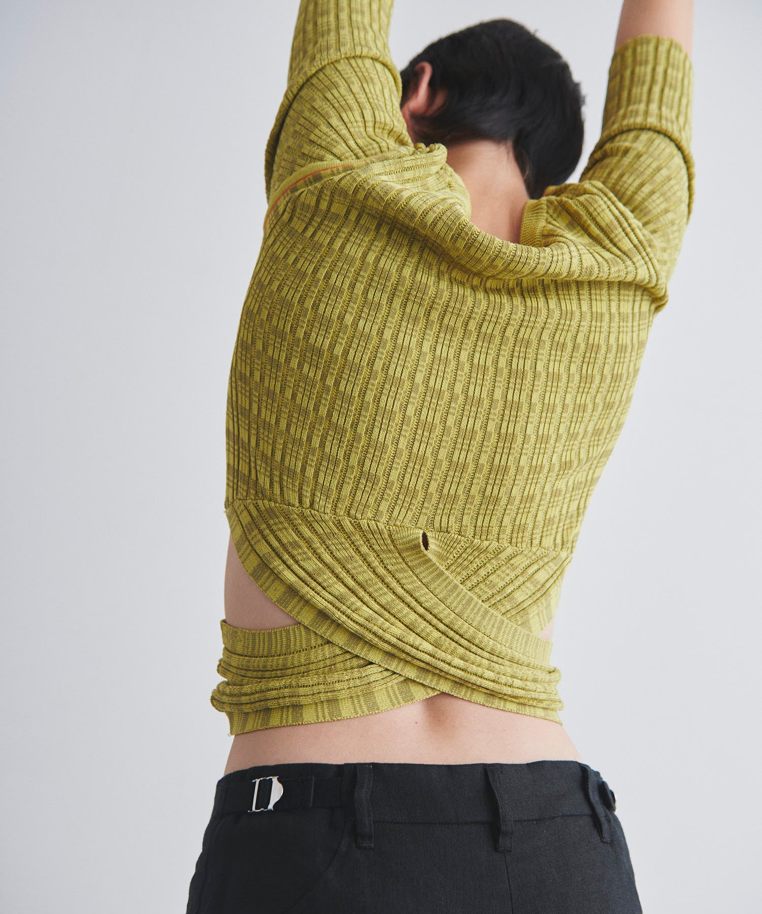 BLOCK RIB CROSS KNIT