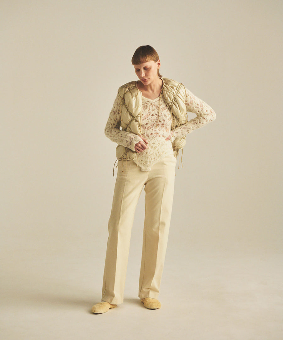 BUMPY WOOL PANTS