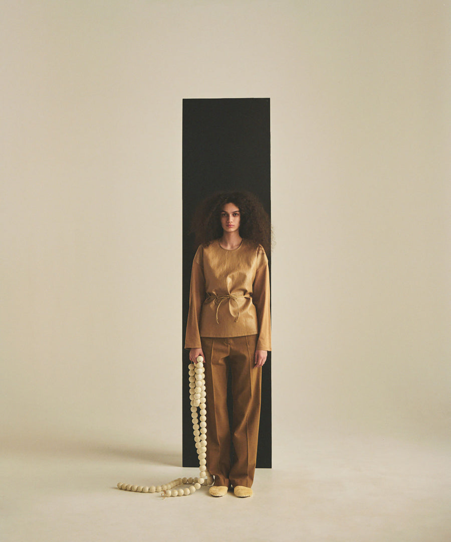 BUMPY WOOL PANTS
