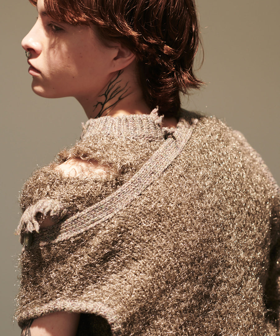 glitter knit vest