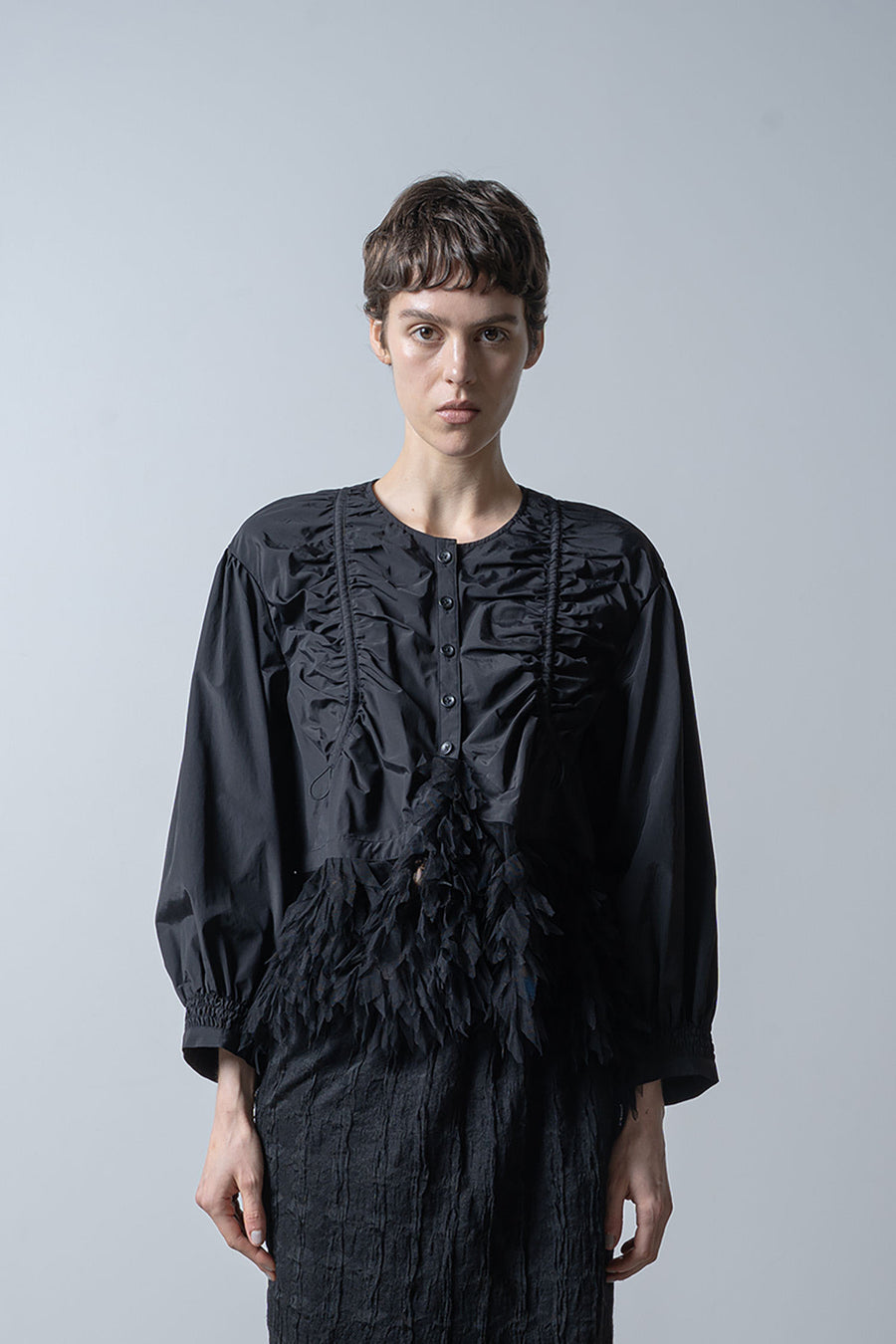 CANOPY TULLE BLOUSE｜muller of yoshiokubo(ミュラーオブヨシオクボ 