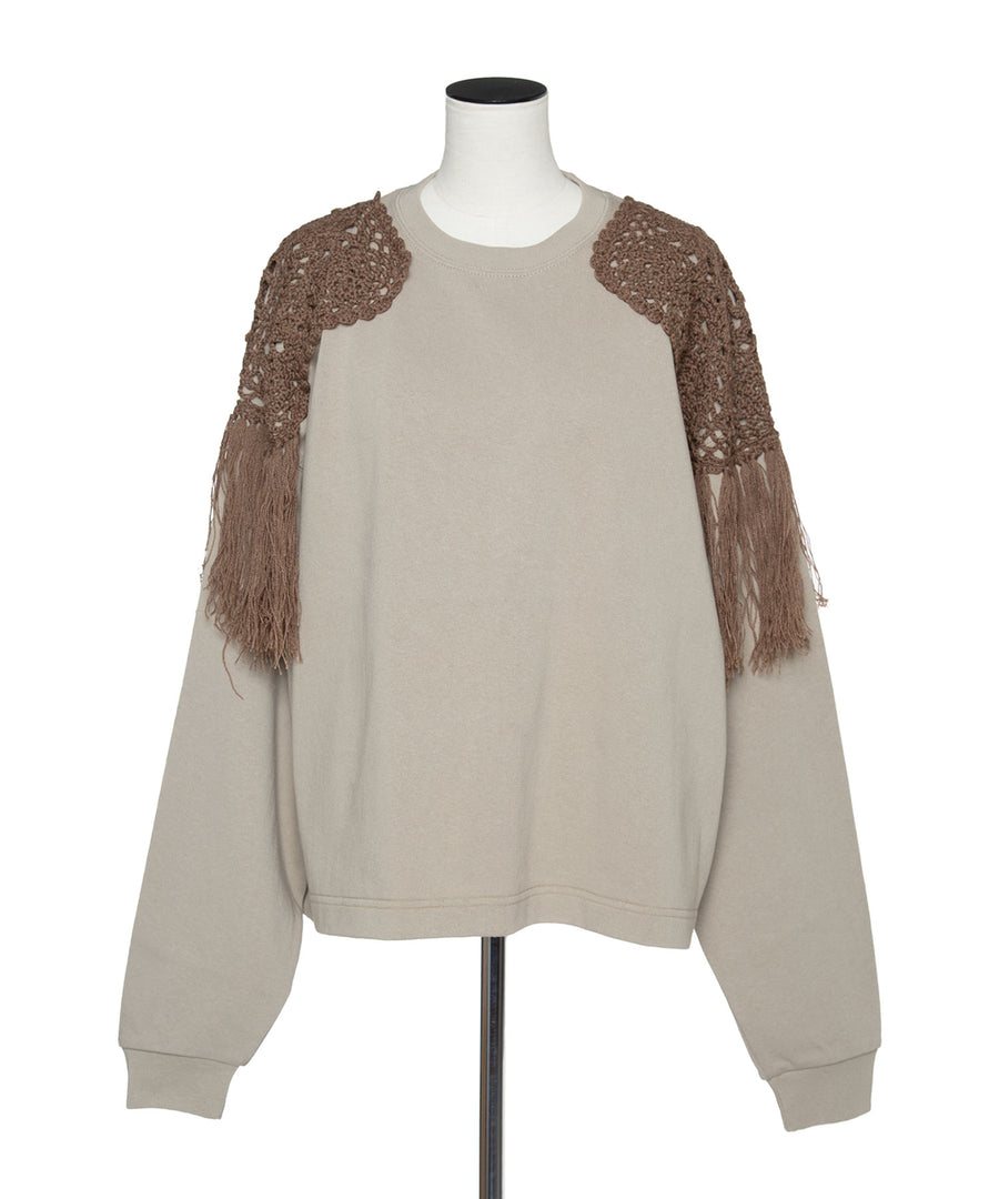 CROCHET FRINGE SHOULDER  TOP