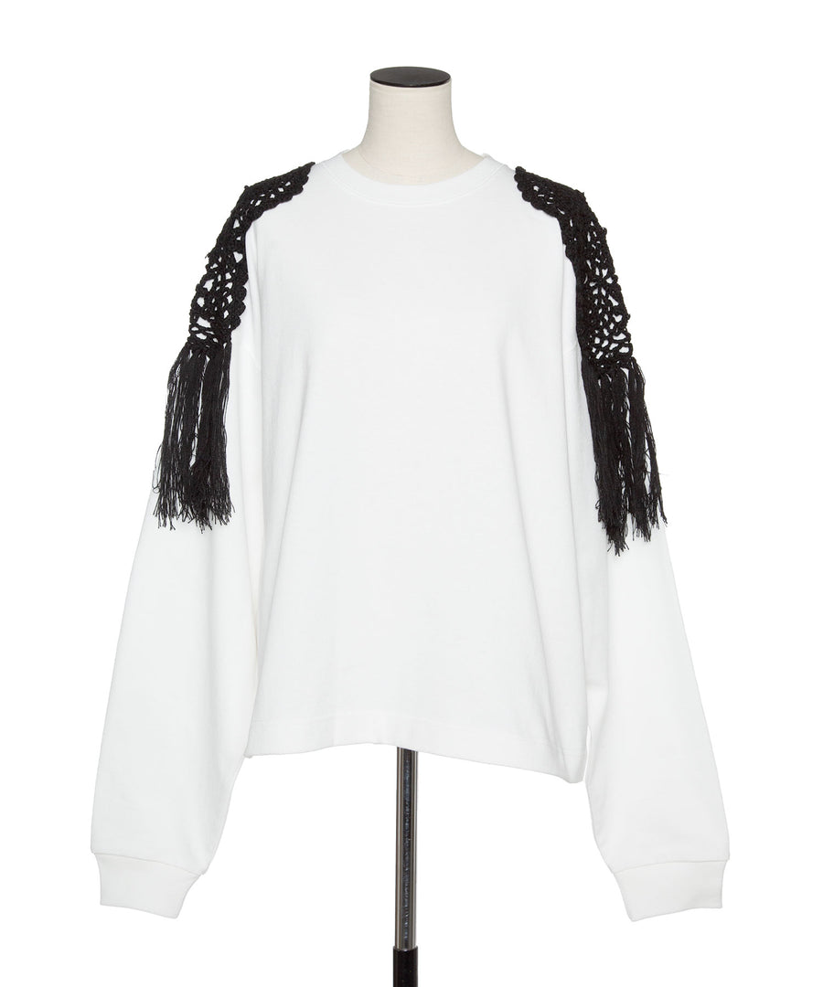 CROCHET FRINGE SHOULDER  TOP