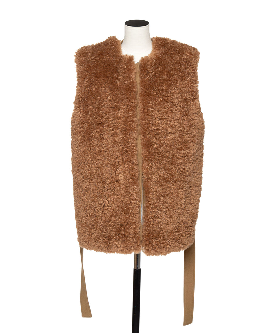 BUMPY WOOL BOA VEST
