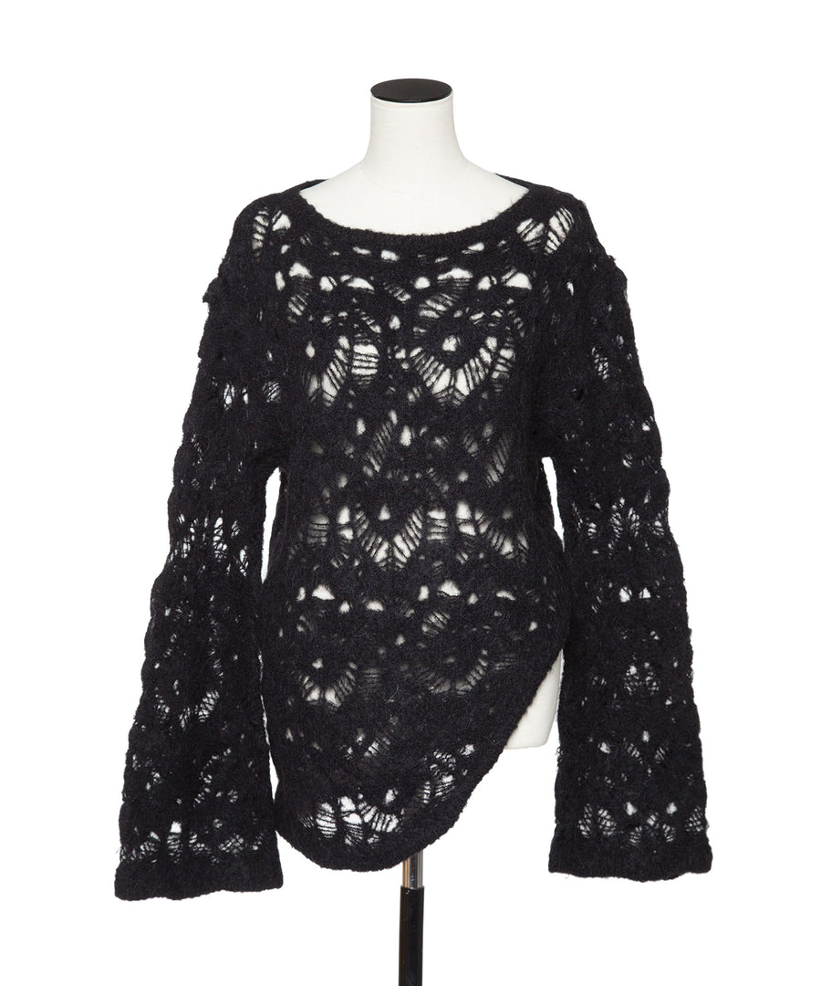 MOHAIR LACE FRILLED TOP