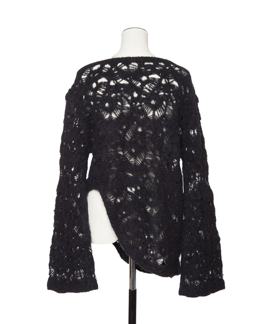 MOHAIR LACE FRILLED TOP