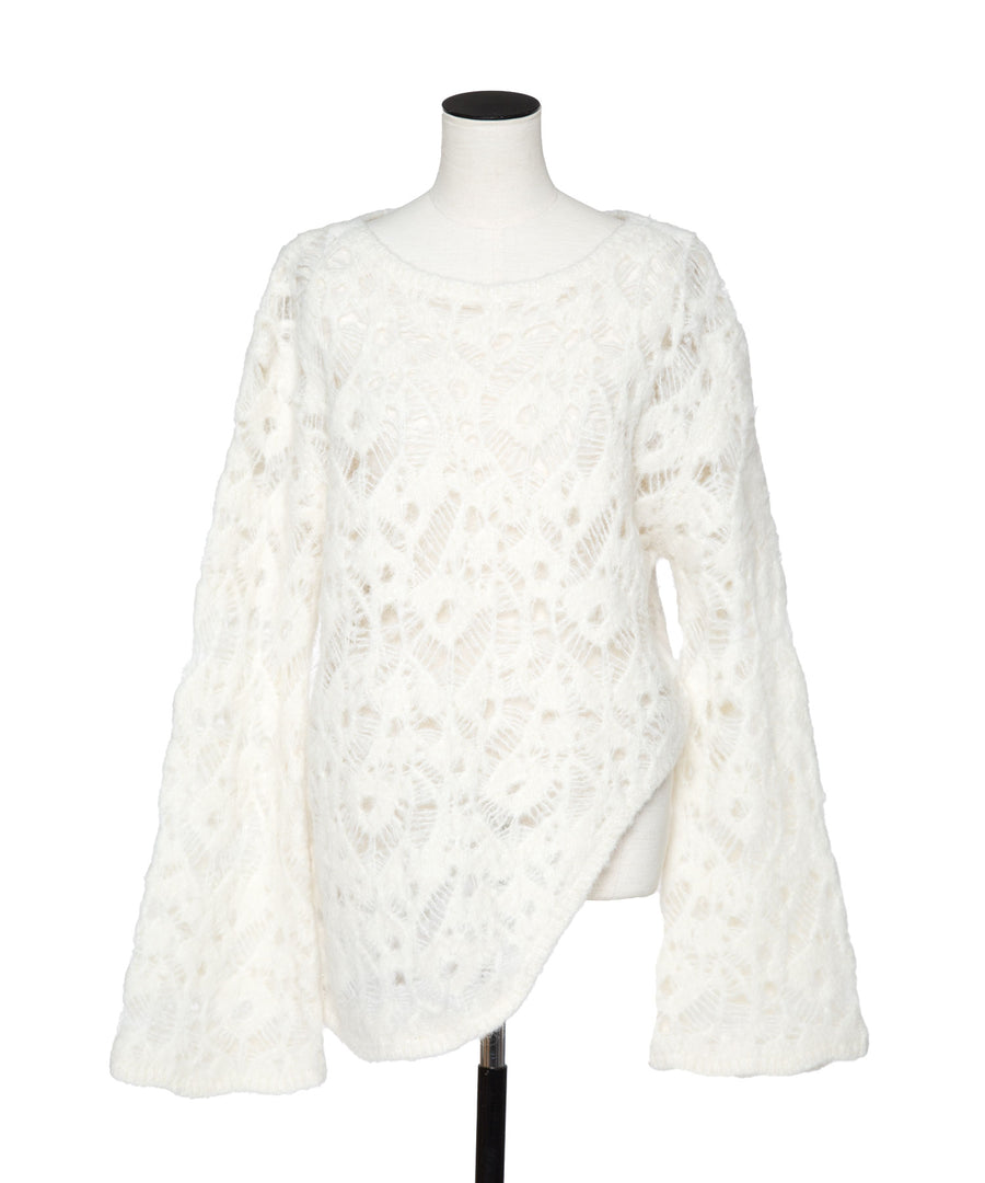 MOHAIR LACE FRILLED TOP
