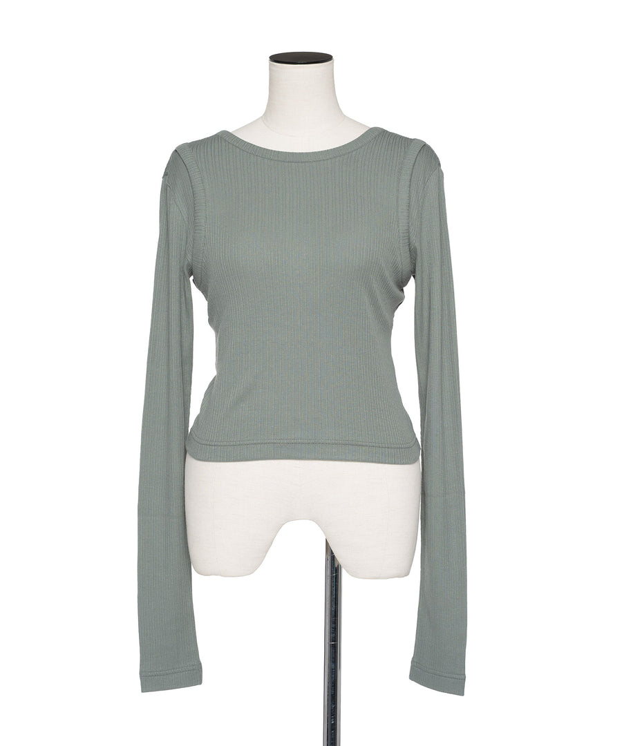 BACK TWIST RIB LONG SLEEVE｜muller of yoshiokubo(ミュラーオブ