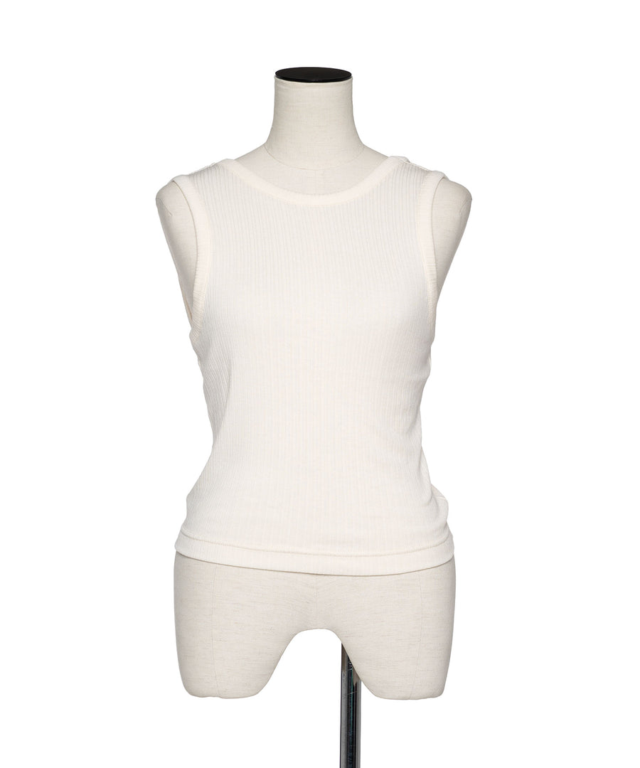 BACK TWIST RIB TANK｜muller of yoshiokubo(ミュラーオブヨシオクボ)公式通販 99 BASERANGE リブカットソー TOCR-RIB-AU21 ■GY25