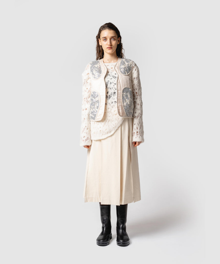 MOHAIR LACE FRILLED TOP