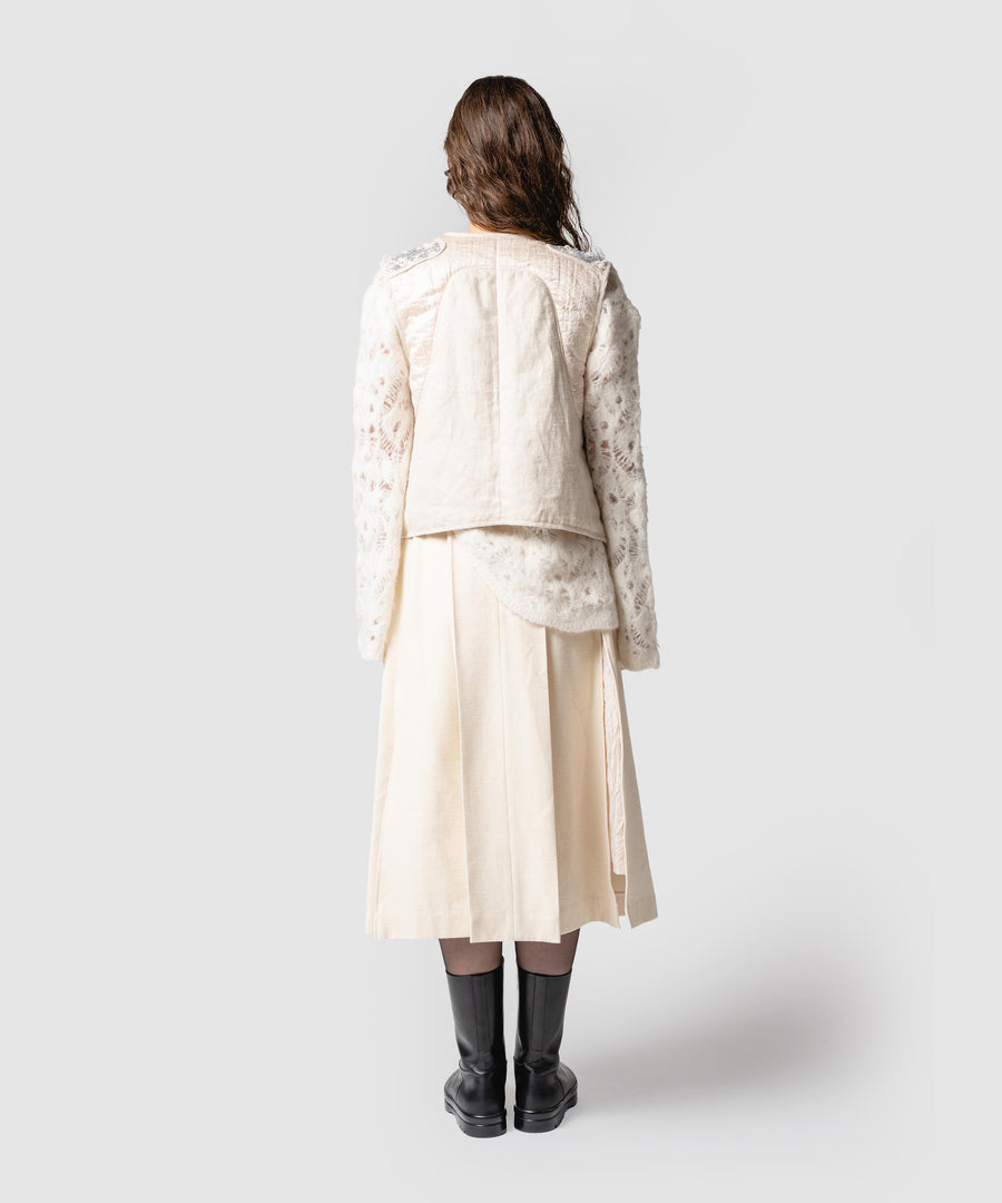 MOHAIR LACE FRILLED TOP