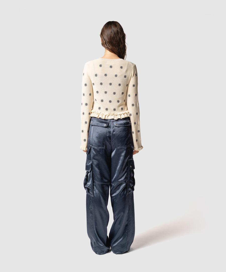 CREST EMBROIDERY TOP
