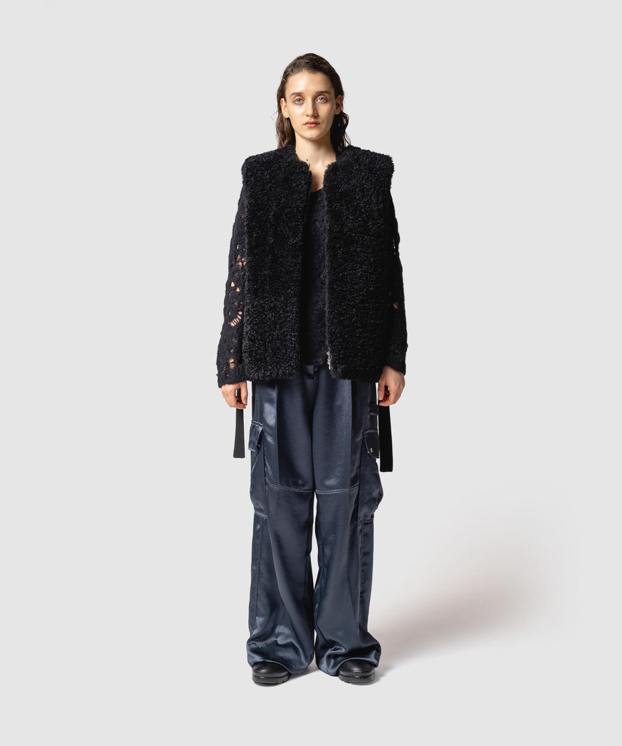 BUMPY WOOL BOA VEST