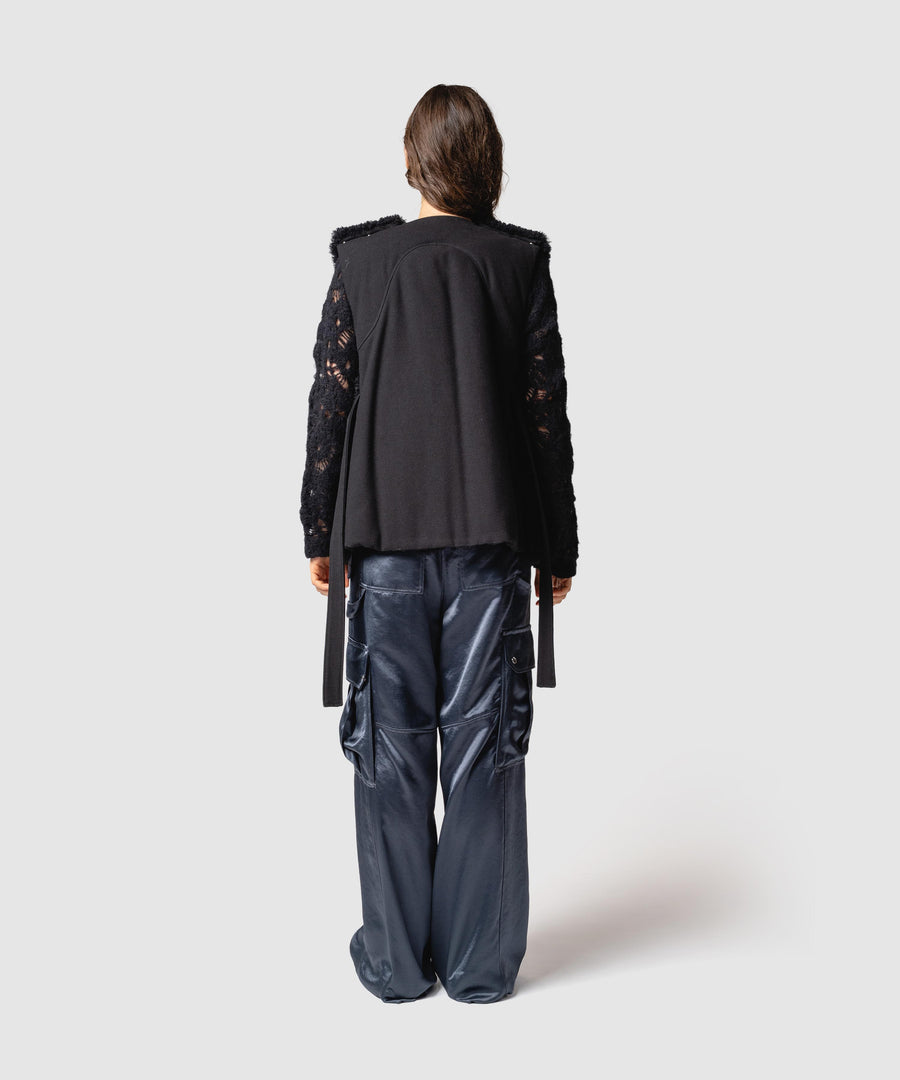 BUMPY WOOL BOA VEST