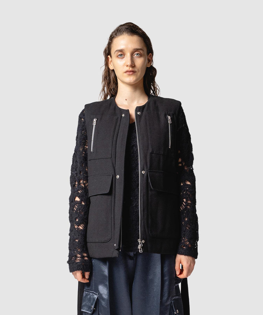 BUMPY WOOL BOA VEST