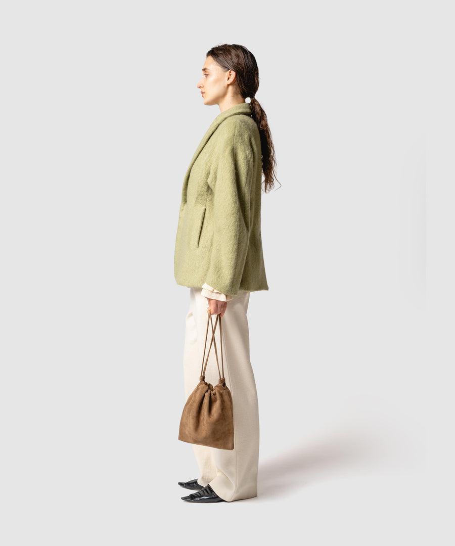 Suede Drawstring Bag