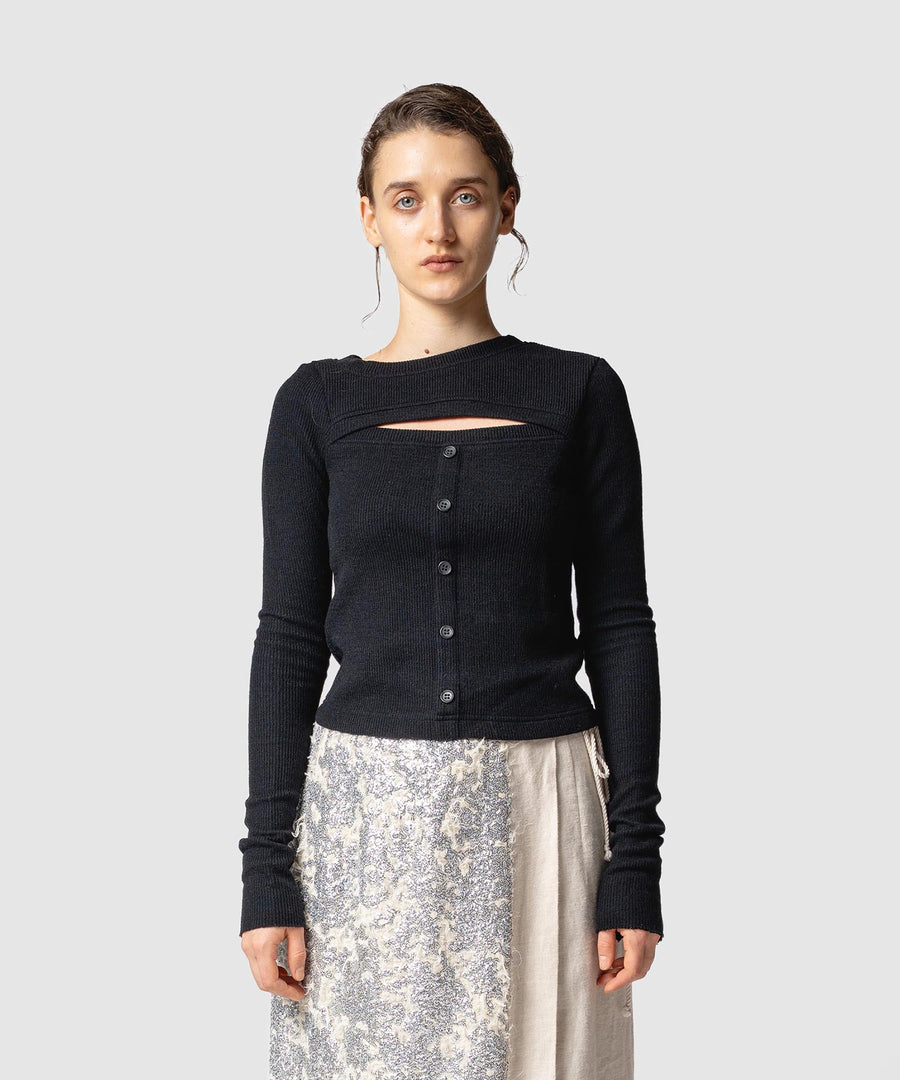 LONG SLEEVE RIB TOP