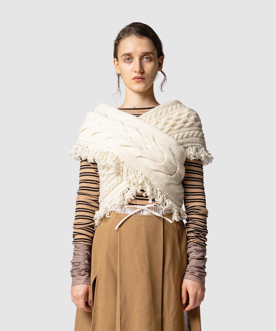cable cross knit top