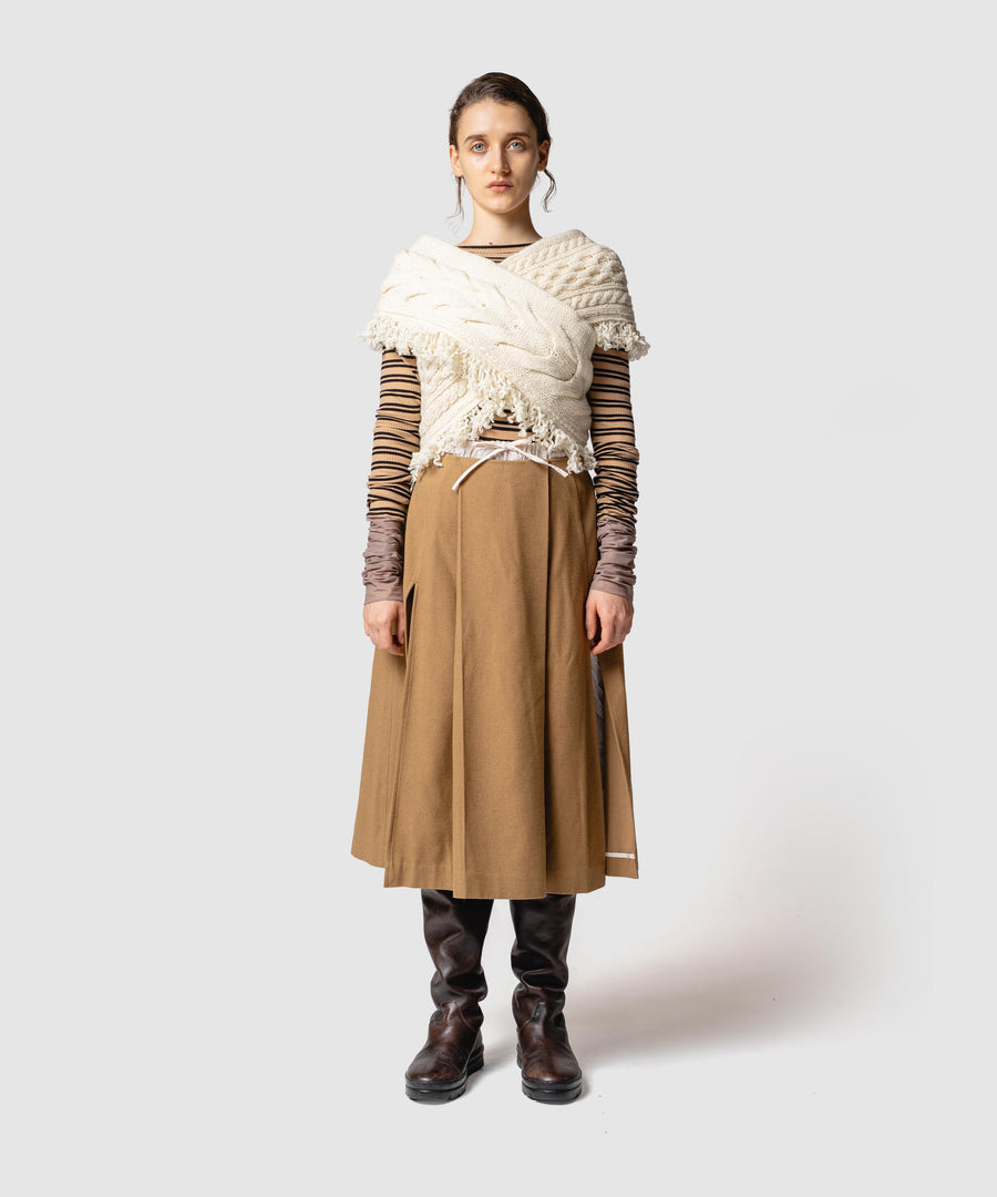 cable cross knit top