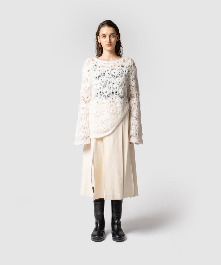 BUMPY WOOL LAYER SKIRT