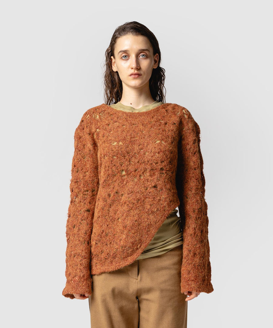 MOHAIR LACE FRILLED TOP