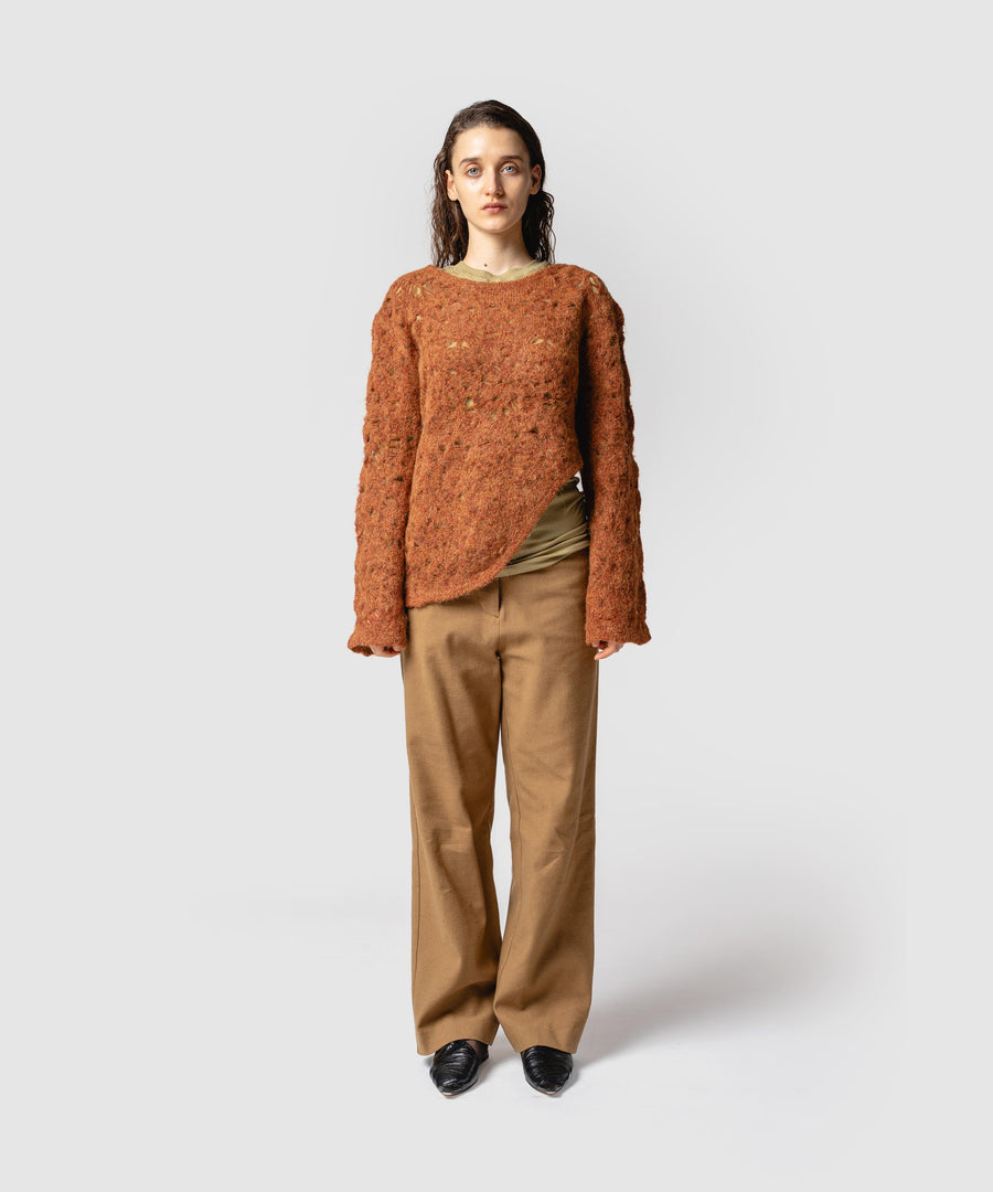 BUMPY WOOL PANTS