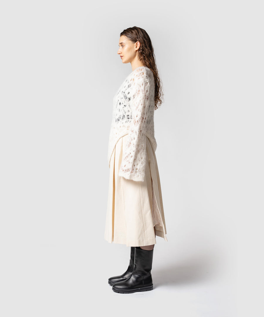 MOHAIR LACE FRILLED TOP