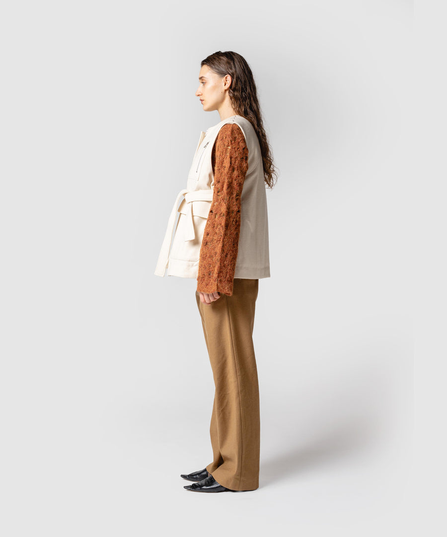 BUMPY WOOL BOA VEST