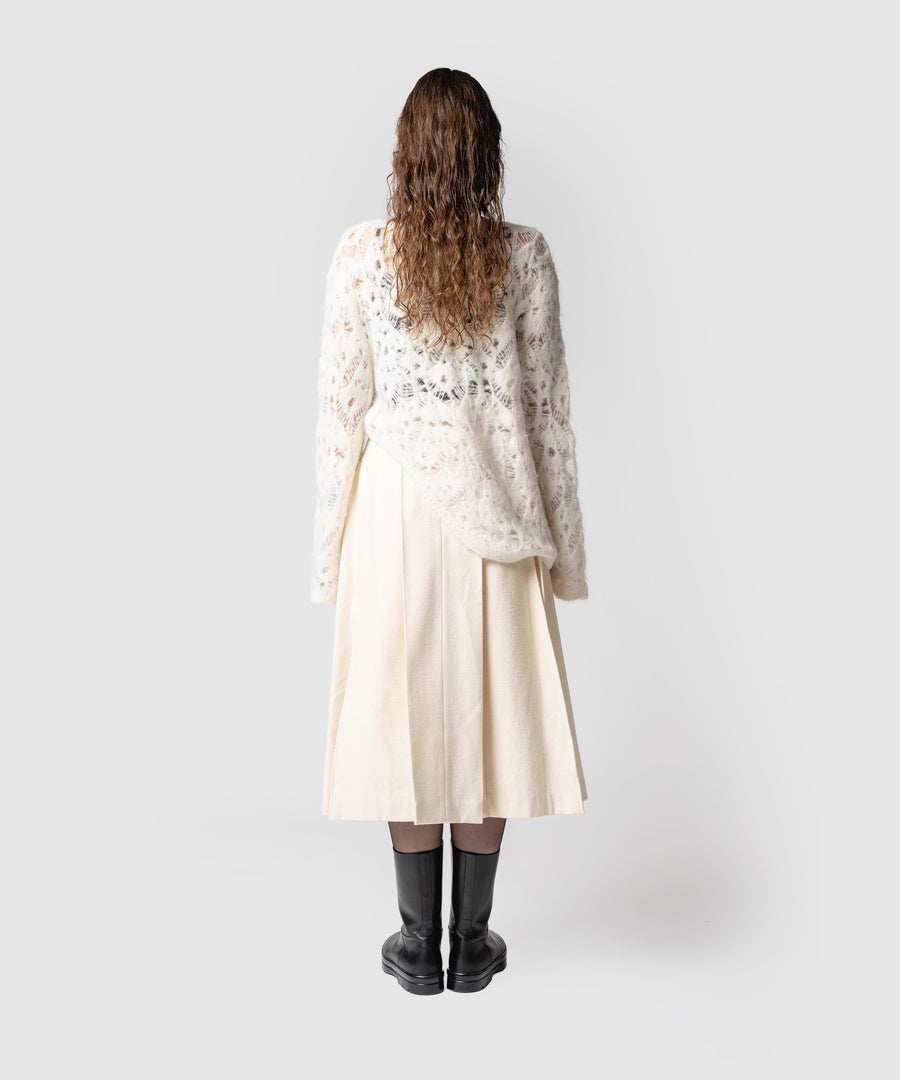 MOHAIR LACE FRILLED TOP