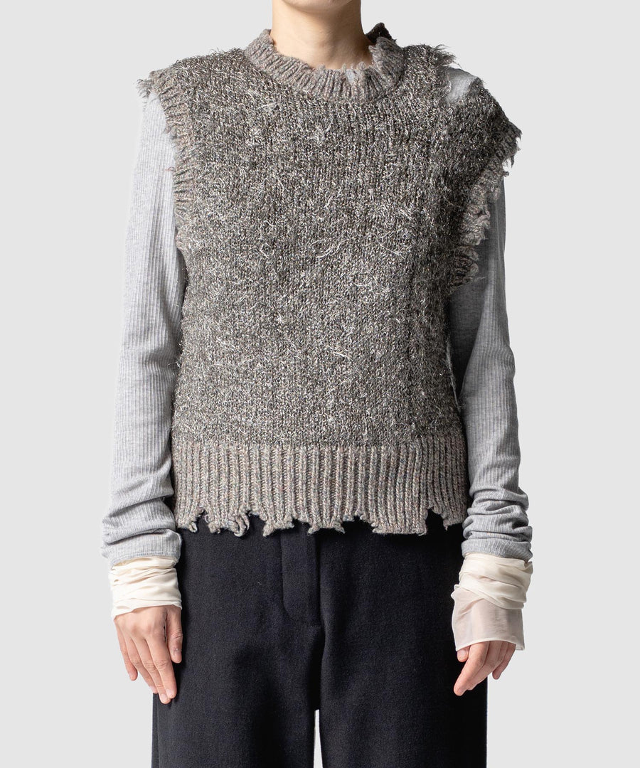 glitter knit vest