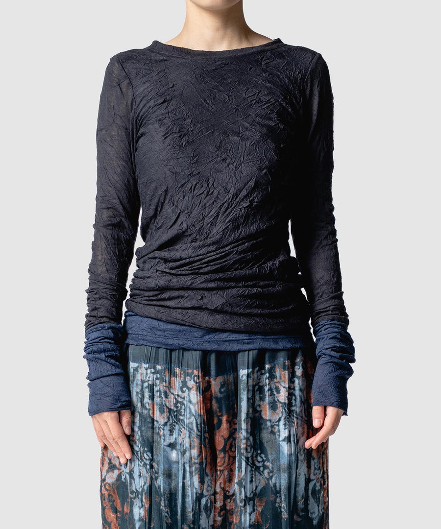 WRINKLE LONG SLEEVE TOP