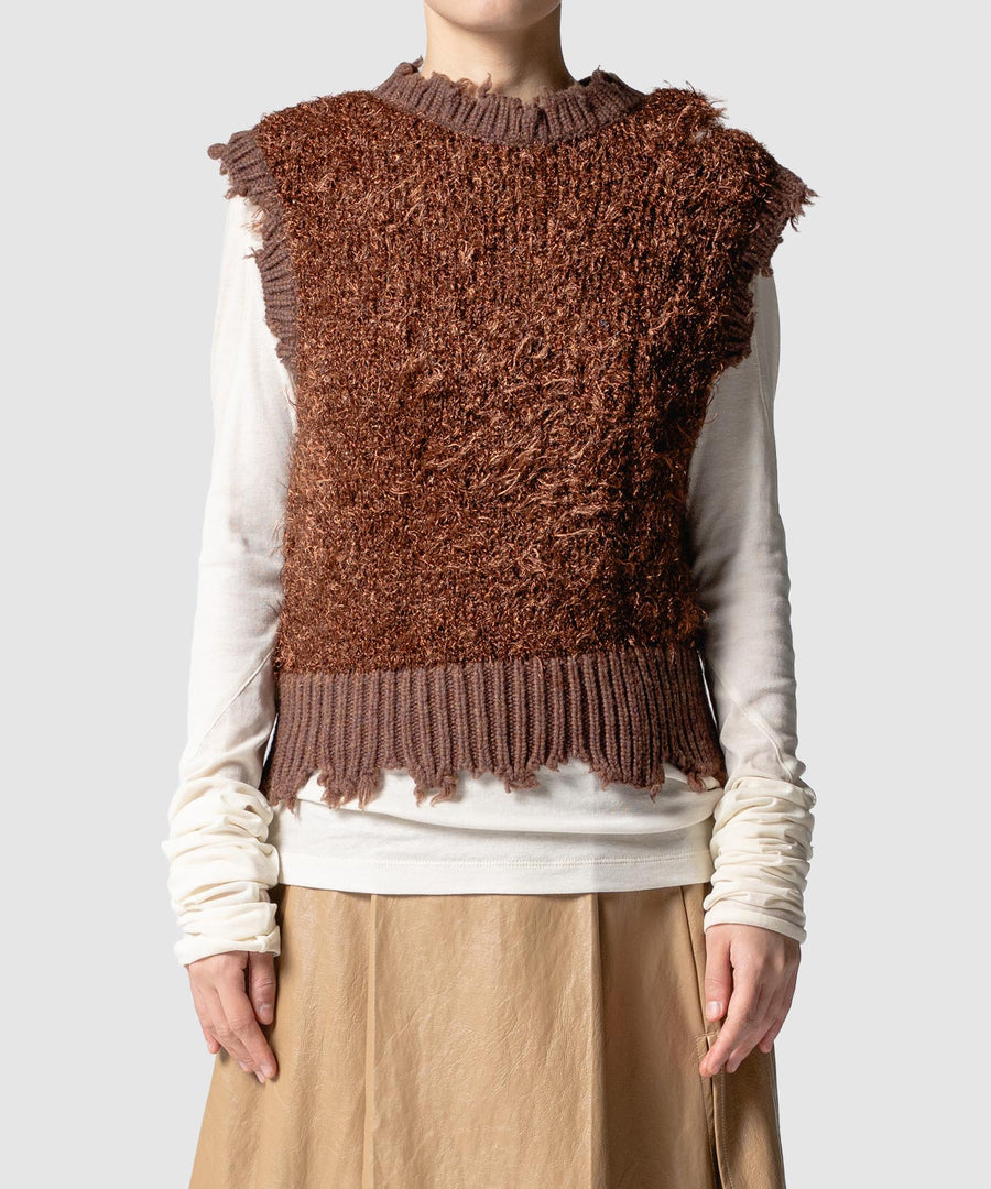 glitter knit vest