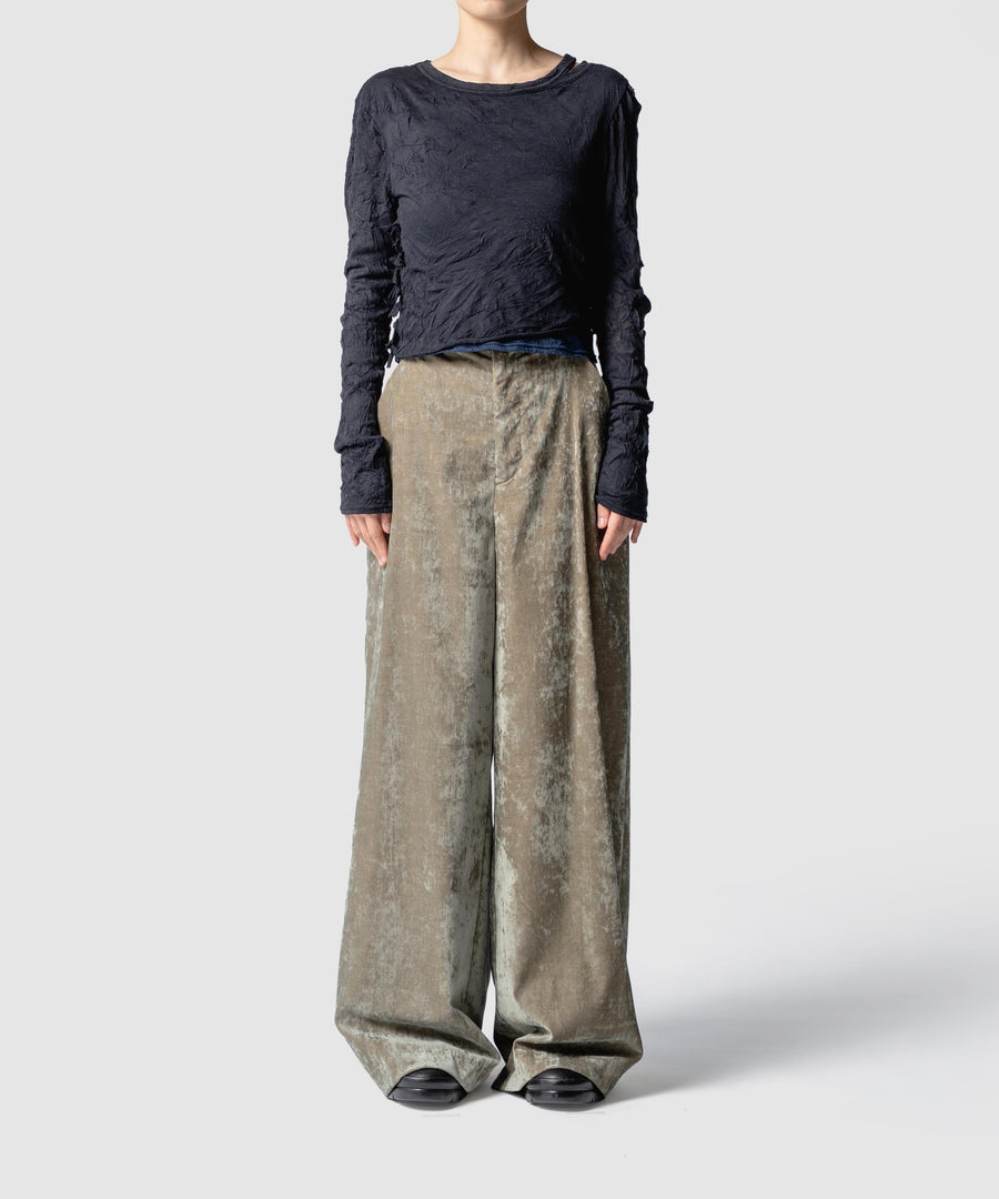 VELVETEEN HIGH WAIST PANTS