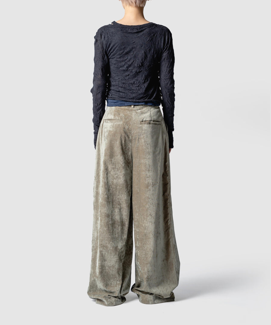 VELVETEEN HIGH WAIST PANTS