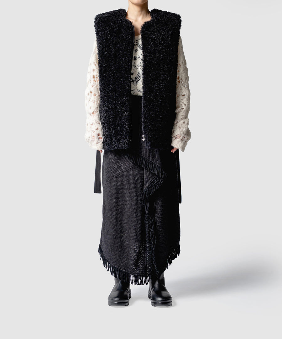 BUMPY WOOL BOA VEST｜muller of yoshiokubo(ミュラーオブヨシオクボ