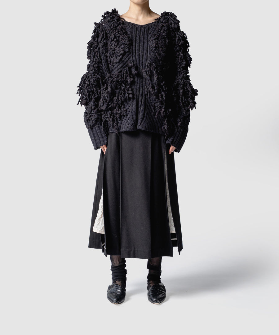 BUMPY WOOL LAYER SKIRT