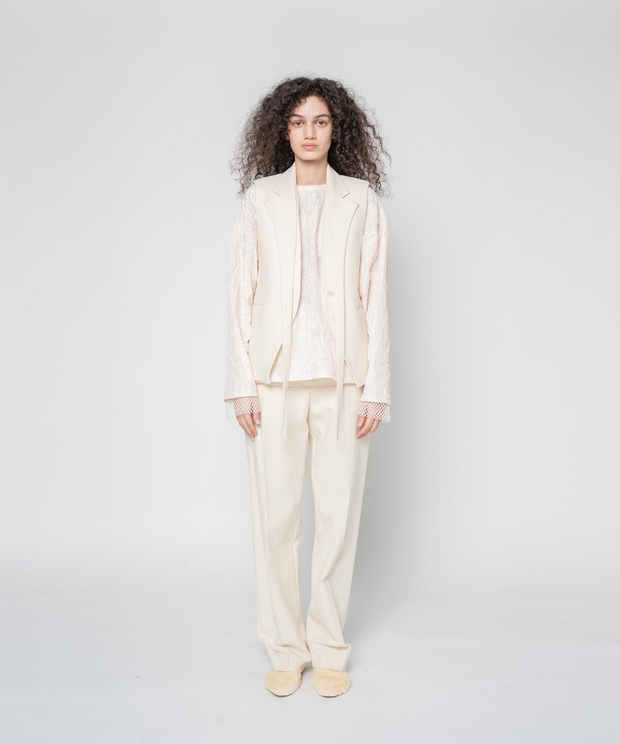 BUMPY WOOL PANTS